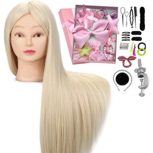 Equivera Oefenhoofd Kappershoofd - Oefenpop Kapper - Oefenhoofd Echt Haar - Human Hair - Oefenhoofd