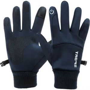 Fleece gevoerde handschoenen Donker Blauw Maat L - Waterdichte Touchscreen handschoenen - Winter 2023 - Scooter / Fiets / Wandelen - Heren en Dames - Sport - Touchscreen - Maat L - Sinterklaas - Kerst