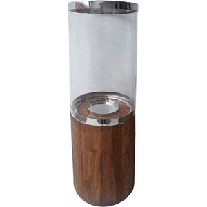 Windlicht Licht Dante 26x26x81cm Houten Voet Groot