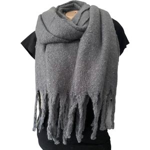 Warme Sjaal - Dikke Kwaliteit - Effen - Antraciet - 180 x 55cm
