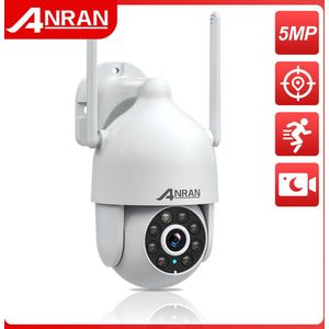 Anran Beveiligingscamera voor Buiten - 5MP - - optie van micro-sd kaart& Cloud - WIFI IP camera - met Nachtzicht - Wit