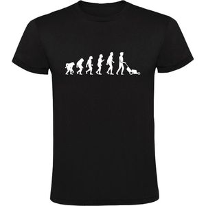 Grasmaaier Evolutie Heren T-shirt | gras | accu | machine | elektrisch | tuinman | maaier | Zwart