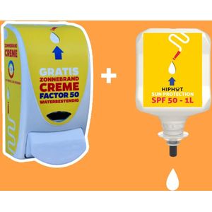HIPHOT Coole zonnebrandcrème dispenser Nederlands + 1 liter zonnebrandcrème factor 50