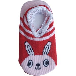 Antislip sokjes - baby - leren lopen - veilig - sokken - konijntje roze - 9-15 cm - 6-12 maand