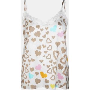 Mucho Gusto - Slip Top - Ecru - Viscose/EL - Leopard Print