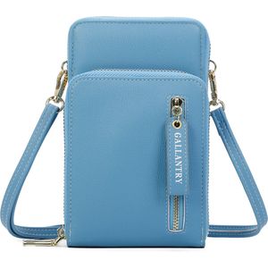 Gallantry - Crossbody - telefoontasje - portemonnee - Mobiele Telefoon - Smartphone - L. Blauw