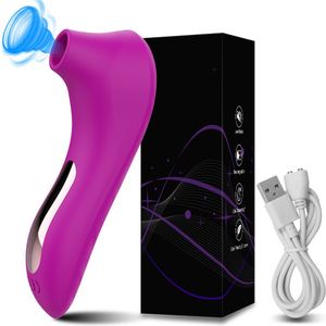 Vibrator - Clitoris Stimulator - Perfecte G-Spot Stimulator - Zuigen en Blazen - 7 standen - Sex toys - Erotiek Seksspeeltje voor Vrouwen - Paars