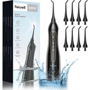 H2OFloss 102 Series Black - waterflosser - monddouche - 5 GRATIS opzet stukken