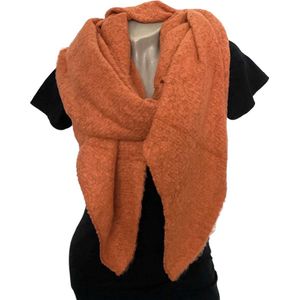 Lange Warme Sjaal - Omslagdoek - Roest Oranje - 195 x 55 cm (86297#)