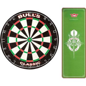 Bull's Dartbord Voordeel Set 1 Classic + Carpet mat Green 241 x 67