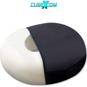 Zitkussen, Ringkussen, Stuitkussen, Stoelkussen, Zitkussen Orthopedisch, Ergonomisch Zitkussen, Zitring, Zitkussen Auto, Donutkussen, 43x43x9 CM, ZWART