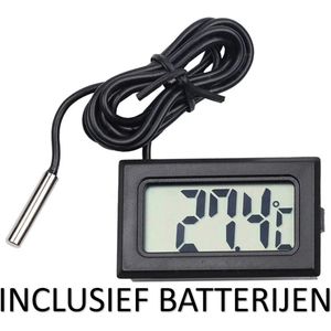 Digitale Thermometer met Meetsonde | INCLUSIEF BATTERIJEN | geschikt voor o.a. koelast, aquarium, zwembad, vriezen etc. | Meetsonde -5ºC - +70ºC | 1 Meter Kabel