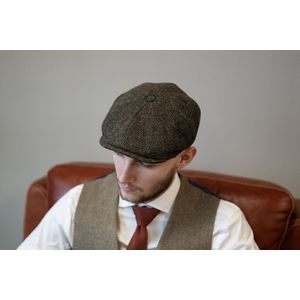 Arran 8-delige Harris Tweed cap Bosgroen | Heather Hatsize: XL (61-62cm)