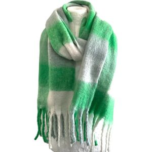 Warme Sjaal - Dikke Kwaliteit - Geblokt - Groen - 220 x 52 cm (999129#)