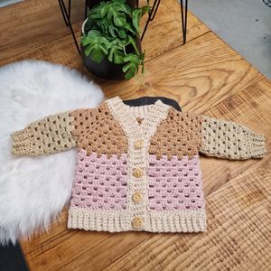 Happy Bebie | Newborn | Baby | Jasje | Vestje | Kraamkado | Gehaakt | Handmade