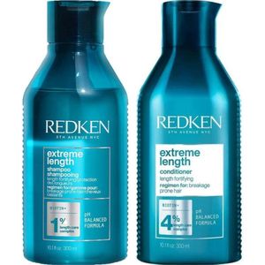 Redken CombiDeal - Extreme Length - Shampoo 300 ML & Conditioner 300 ML - voor beschadigd- of onhandelbaar haar