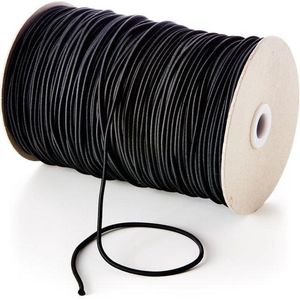 Allesvoordeliger elastiek 5 meter - diameter 3 mm - tentstok elastiek - zwart