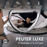 DERYAN Reisbedje Pop-up Peuter Luxe met Klamboe Crème