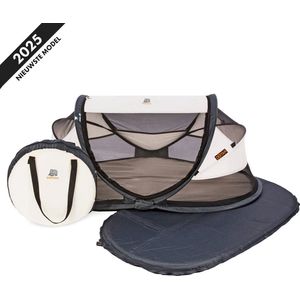 Deryan - Baby Luxe - Campingbedje - Cream - Inclusief Zelfopblaasbare Matras