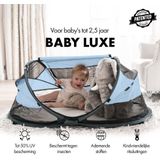Deryan Baby Luxe Campingbedje – Inclusief Zelfopblaasbare Matras - Blue