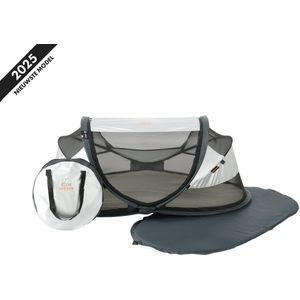Deryan - Baby Luxe Campingbedje - Silver - Inclusief Zelfopblaasbare Matras