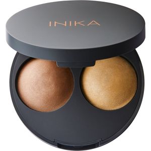 INIKA REFRESH Baked Contour Duo - Almond - Vegan - 100% Natuurlijk - Verzorgend - Alle huidtypes - Minerale make-up