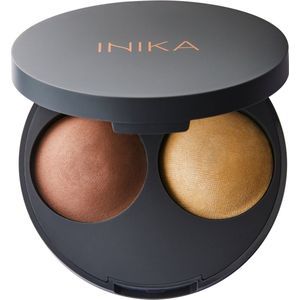 INIKA REFRESH Baked Contour Duo - Teak - Vegan - 100% Natuurlijk - Verzorgend - Alle huidtypes - Minerale make-up