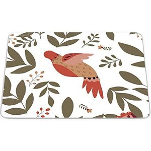 Bonamaison, Muismat, rechthoekig, digitaal bedrukt, antislip onderkant, voor kantoor en thuis, afmetingen: 22 x 18 cm