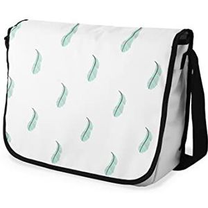 Bonamaison Digitaal bedrukte Messenger schooltas met zwarte riem voor studenten, crossbody tas, koerierstas, schoudertas voor kinderen, meisjes, jongens, maat: 29x36 cm