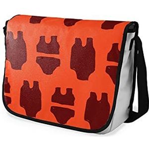 Bonamaison Digitaal bedrukte Messenger schooltas met zwarte riem voor studenten, crossbody tas, koerierstas, schoudertas voor kinderen, meisjes, jongens, maat: 29x36 cm