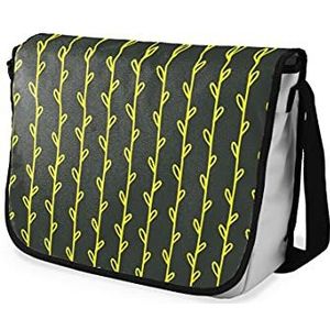 Bonamaison Digitaal bedrukte Messenger schooltas met zwarte riem voor studenten, crossbody tas, koerierstas, schoudertas voor kinderen, meisjes, jongens, maat: 29x36 cm