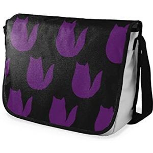 Bonamaison Digitale print, messenger tassen met zwarte armband voor studenten, schooltassen voor meisjes en jongens, schoudertas, schooltas voor scholen, grootte: 29 x 36 cm