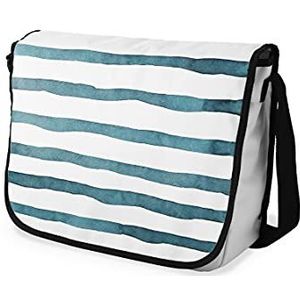 Bonamaison Digitaal bedrukte Messenger schooltas met zwarte riem voor meisjes en jongens, boodschappentassen voor scholieren, schoudertassen, grootte: 29x36 cm