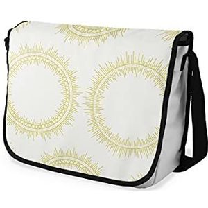 Bonamaison Digitaal bedrukte Messenger schooltas met zwarte riem voor studenten, crossbody tas, koerierstas, schoudertas voor kinderen, meisjes, jongens, maat: 29x36 cm