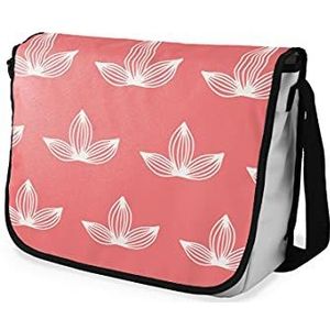 Bonamaison Digitaal bedrukte Messenger schooltas met zwarte riem voor studenten, crossbody tas, koerierstas, schoudertas voor kinderen, meisjes, jongens, maat: 29x36 cm