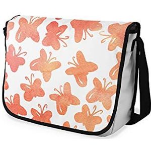 Bonamaison Digitaal bedrukte Messenger schooltas met zwarte riem voor studenten, crossbody tas, koerierstas, schoudertas voor kinderen, meisjes, jongens, maat: 29x36 cm