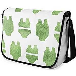 Bonamaison Digitaal bedrukte Messenger schooltas met zwarte riem voor studenten, crossbody tas, koerierstas, schoudertas voor kinderen, meisjes, jongens, maat: 29x36 cm