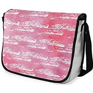 Le Jardin du Lin Schoudertas Messenger digitale print met zwarte riem voor meisjes en jongens, schoolkinderen, messenger bag voor studenten, schoudertas, 29 x 36 cm