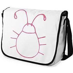 Bonamaison Digitaal bedrukte Messenger schooltas met zwarte riem voor studenten, crossbody tas, koerierstas, schoudertas voor kinderen, meisjes, jongens, maat: 29x36 cm