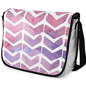 Bonamaison Digitaal bedrukte Messenger schooltas met zwarte riem voor meisjes en jongens, boodschappentassen voor scholieren, schoudertassen, grootte: 29x36 cm