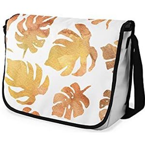 Bonamaison Digitaal bedrukte Messenger schooltas met zwarte riem voor meisjes en jongens, boodschappentassen voor scholieren, schoudertassen, grootte: 29x36 cm