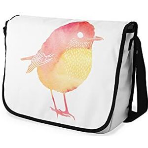 Bonamaison Digitaal bedrukte Messenger schooltas met zwarte riem voor meisjes en jongens, boodschappentassen voor scholieren, schoudertassen, grootte: 29x36 cm