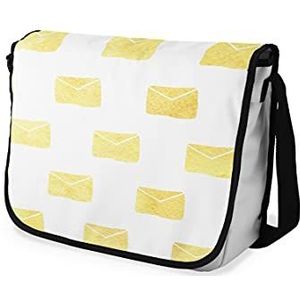 Bonamaison Digitaal bedrukte Messenger schooltas met zwarte riem voor studenten, crossbody tas, koerierstas, schoudertas voor kinderen, meisjes, jongens, maat: 29x36 cm