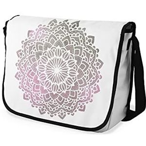 Bonamaison Digitaal bedrukte Messenger schooltas met zwarte riem voor studenten, crossbody tas, koerierstas, schoudertas voor kinderen, meisjes, jongens, maat: 29x36 cm