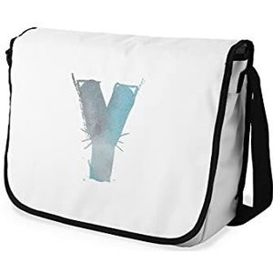 Bonamaison Digitaal bedrukte Messenger schooltas met zwarte riem voor studenten, crossbody tas, koerierstas, schoudertas voor kinderen, meisjes, jongens, maat: 29x36 cm