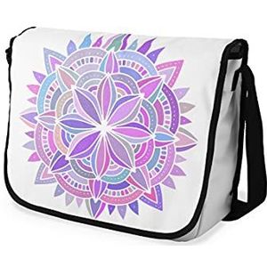 Bonamaison Digitaal bedrukte Messenger schooltas met zwarte riem voor studenten, crossbody tas, koerierstas, schoudertas voor kinderen, meisjes, jongens, maat: 29x36 cm