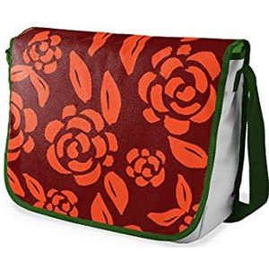 Le Jardin du Lin Schooltas schooltas digitaal bedrukt met kakikleurige riem voor meisjes jongens schoolrugzak schooltas schoudertas 29 x 36 cm, Meerkleurig, Messenger schooltas voor meisjes en jongens