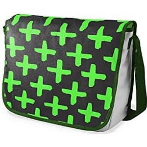 Le Jardin du Lin Schooltas schooltas digitaal bedrukt met kakikleurige riem voor meisjes jongens schoolrugzak schooltas schoudertas 29 x 36 cm, Meerkleurig, Messenger schooltas voor meisjes en jongens