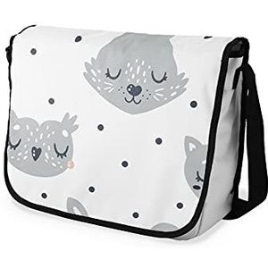 Bonamaison Digitaal bedrukte boodschapper schooltas voor studenten, cross-body tas, koerierstas, schoudertas voor kinderen, meisjes, jongens, maat: 29x36 cm
