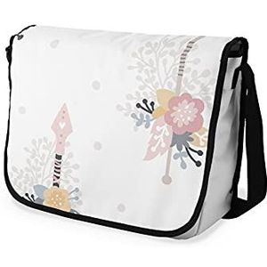 Le Jardin du Lin Messenger Schoudertassen voor meisjes en jongens, digitale print, schooltas, messenger tas voor studenten, schoudertas, grootte: 29 x 36 cm